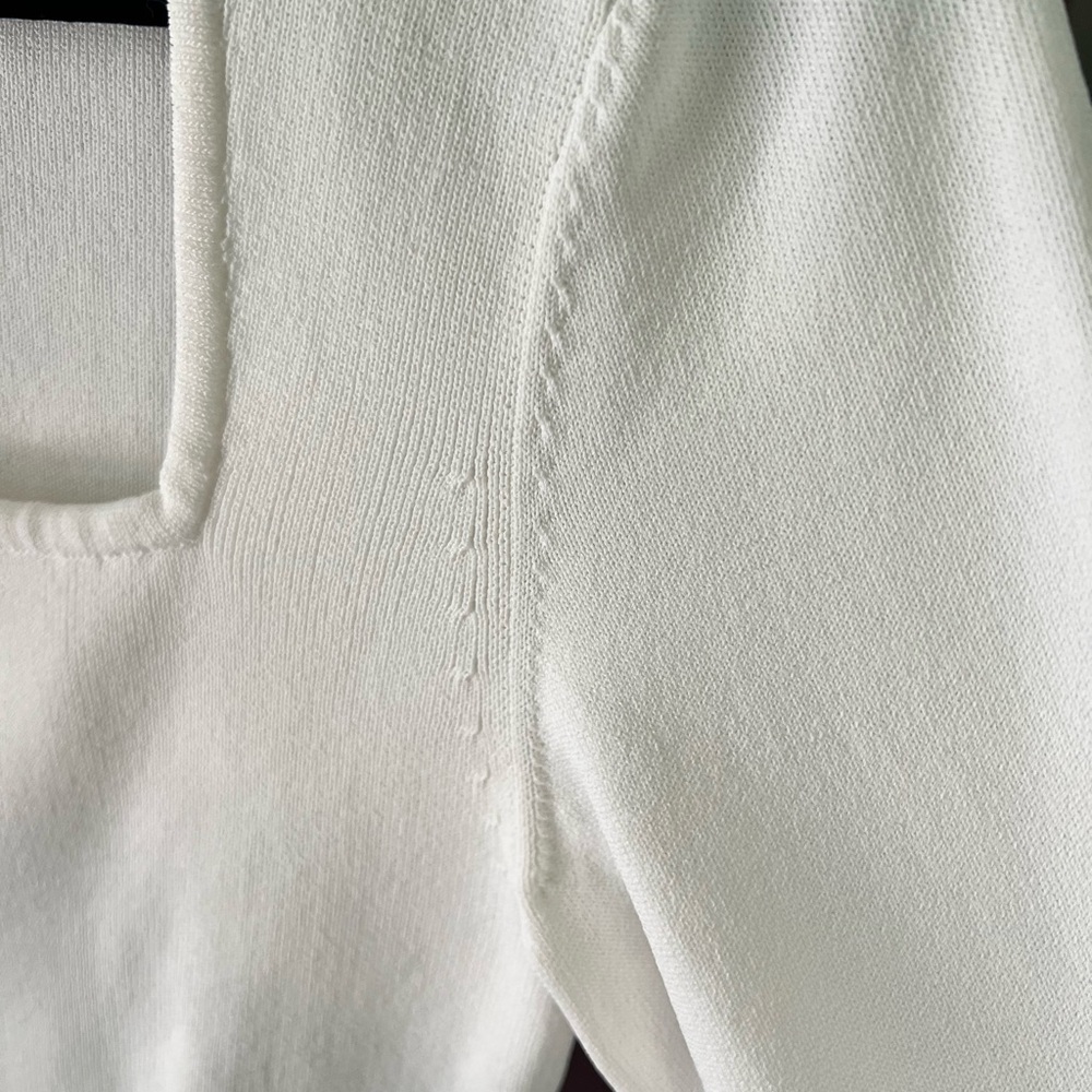 White House Black Market Cream Sweater with Square Neck - Picture 5 of 6